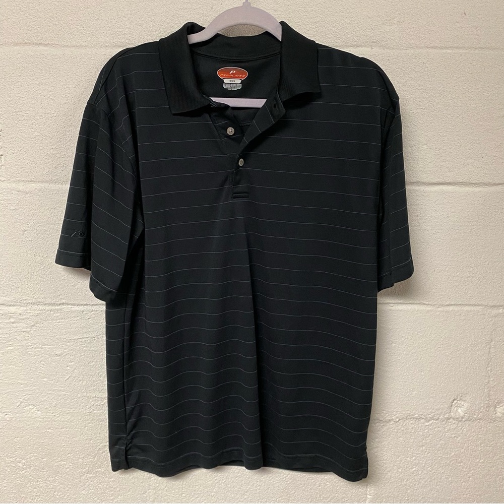Pro Player Men’s Black Polo Shirt Classic Knit Casual Size Medium